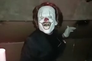 Uno de los actores del túnel del terror en este pueblo almeriense.