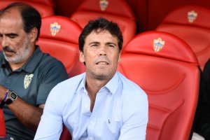 Rubi, en el banquillo del Estadio de los Juegos Mediterráneos.