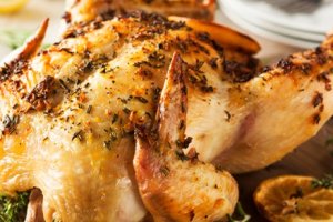 Imagen de una receta de pollo asado.