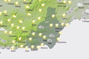 Mapa de la provincia de Almería de este viernes.