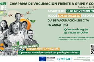 Cartel de la campaña de la vacunación sin cita.