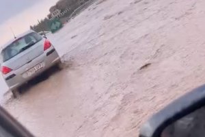 Tromba de agua en la A7 en El Ejido.
