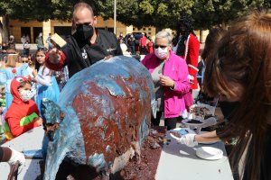 La gran sardina de 120 kilos de chocolate.