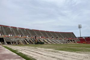 Así avanzan las obras en Son Moix para eliminar las pistas.