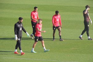 Pacheco en el primer entrenamiento de 2023.