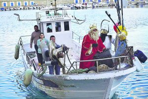 Los Reyes Magos llegando a Carboneras.