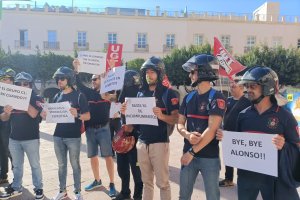 Protesta este viernes en la Plaza Vieja.