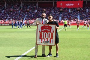 El Assy y Robertone en la previa del Almería-Granada.