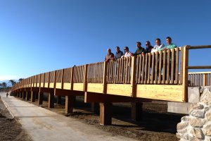 Inauguración del nuevo puente peatonal este miércoles.