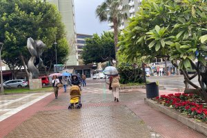 Rambla de Almería, en la mañana de este viernes.