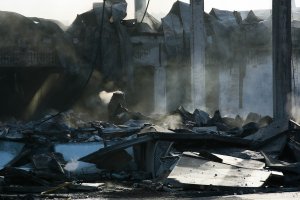 Asi ha quedado la nave tras el incendio.