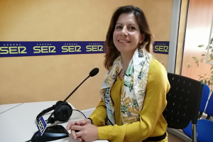 La campeona visitando la Cadena SER.