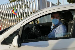 Juanjo Segura llegando al Estadio.