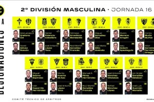 Los árbitros para la 16ª jornada en Segunda División.