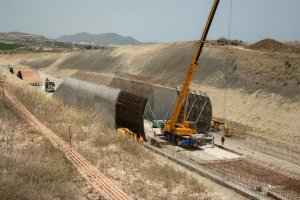 Las obras del AVE en el tramo de Pulpí a Vera.