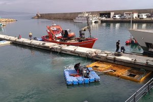 Imagen de las obras en el Puerto de Roquetas de Mar.
