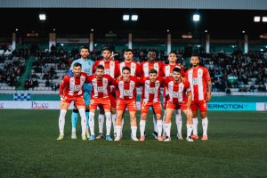 El once del Almería en Ferrol.