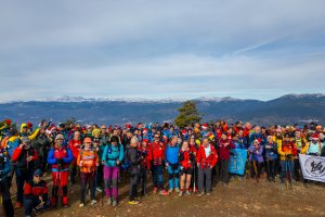 Foto de grupo en el mirador de Julio Verne, sierra de Gádor (1585 m altitud).