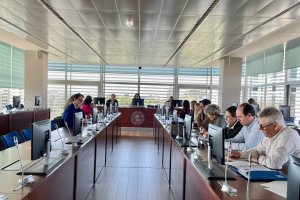 Vista general de los miembros del pleno del Consejo Social durante la sesión de este viernes en la que se han aprobado los presupuestos de 2025.