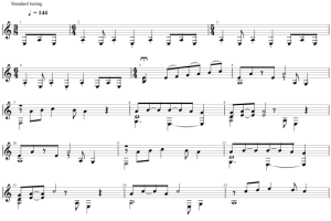 Partitura del tema principal de la película.