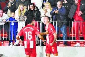 El joven ‘9’ serbio tiene cualidades para crecer mucho más en el Almería.