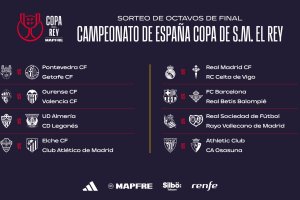 Así quedan los emparejamientos de octavos de Copa, que se celebrarán la semana que viene.