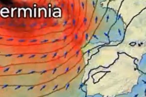 La borrasca Herminia en España. FOTO: AEMET