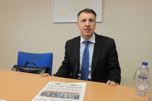 El magistrado Joaquim Bosch, en la Redacción de La Voz de Almería.