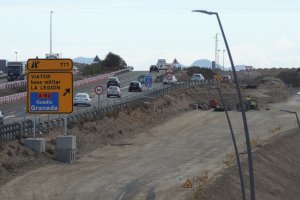 Vista del tramo en el que irá el ramal desde la A-7 dirección Murcia a la A-92 sentido Granada.