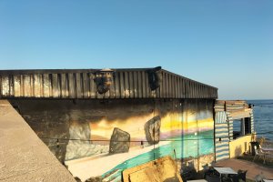 Estado del chiringuito tras el incendio.