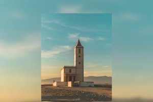 La icónica Iglesia de las Salinas. Foto: @adriansaanchezr