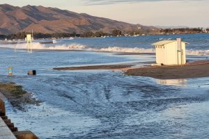 Estado de la zona afectada de Vera Playa tras el último temporal marítimo semanas atrás.
