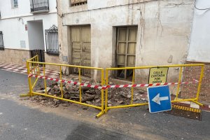Casa afectada y precintada por las lluvias en Cantoria.