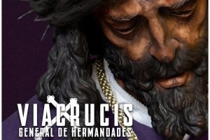 Cartel anunciador del viacrucis general de las hermandades de Almería de 2025.