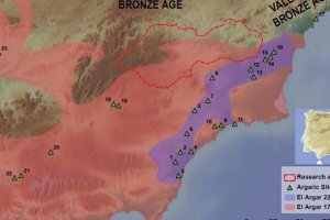 Uno de los mapas presentes en la investigación sobre El Argar.