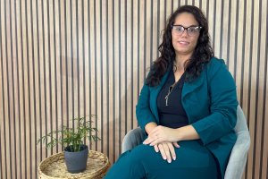 Verónica Valderrama durante la entrevista.