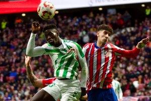 El delantero Marciano Sanca en el partido entre Atlético de Madrid B y Betis Deportivo en el Metropolitano.