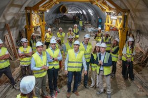 Visita a las obras del AVE en el túnel de Viator