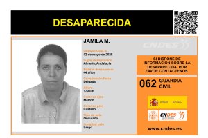 Cartel de búsqueda de Jamila M., desaparecida en Adra