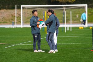 Rubi en el campo Anexo del Estadio de los Juegos Mediterráneos.