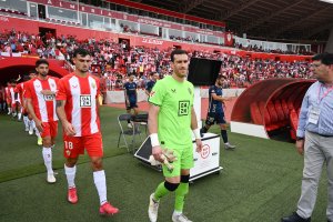Fernando saliendo al Estadio de los Juegos Mediterráneos para el Almería-Tenerife.