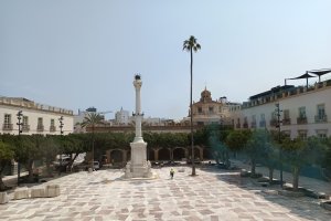 Vista general de la Plaza Vieja este miércoles desde el antiguo salón de plenos