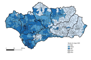 Mapa de los municipios en riesgo por el virus del Nilo.