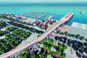 Imagen aérea de cómo será el puerto-ciudad