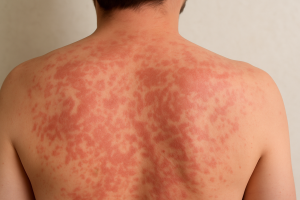 Un paciente con pitiriasis versicolor.