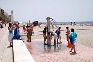 Las duchas ya funcionando en la capital