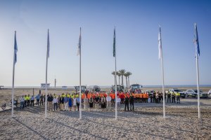 El acto de izado de banderas en Roquetas de Mar el pasado miércoles.