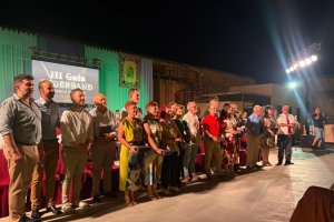Homenajeados durante la gala de Federband en Cuevas del Almanzora.