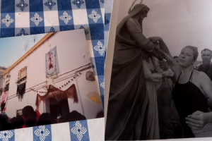 Collage de recuerdos de Elisa Fuentes de las fiestas de Santa Ana.