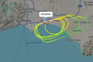 Imagen del recorrido en círculos del avión.